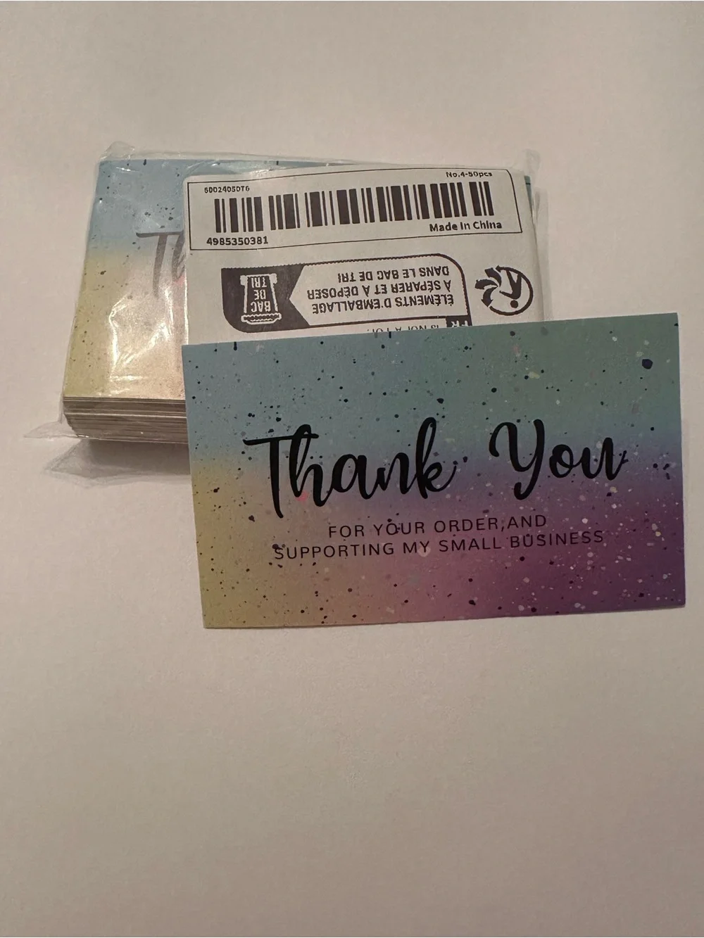 💜 NWT Multi-Color Gradient and Rainbow Confetti Thank You Cards (50 Cards)!!